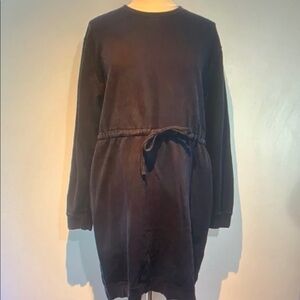 Black Long Sleeve Dress with Waist Tie